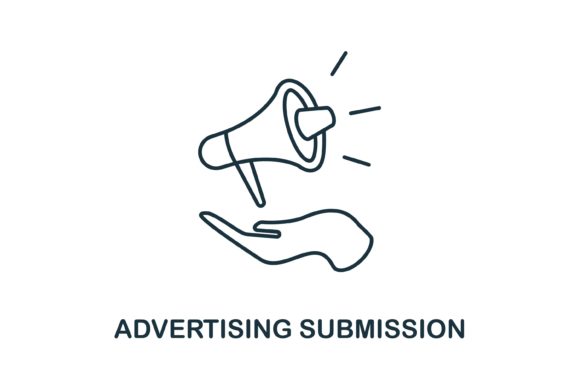 Advertising Submission Icon: A Versatile Graphic Design Asset for Modern Branding