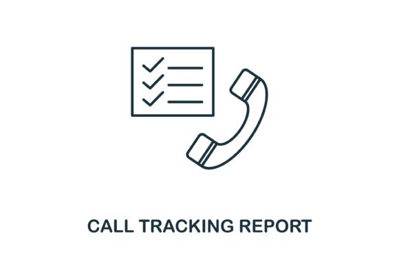 Call Tracking Report Icon for Local Business Branding and Graphics