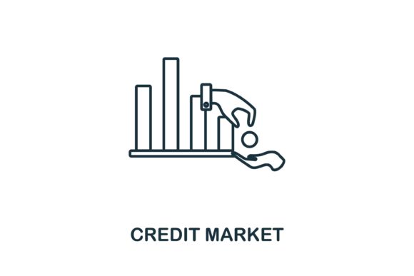 Credit Market Icon: A Graphic Design Asset for Real-World Crafting