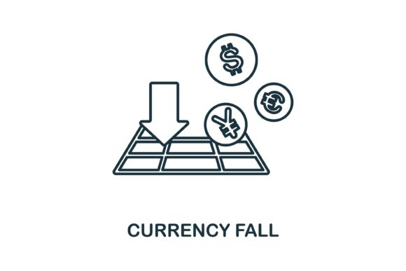 Currency Fall Icon: A Versatile Graphic for Commercial Design Projects