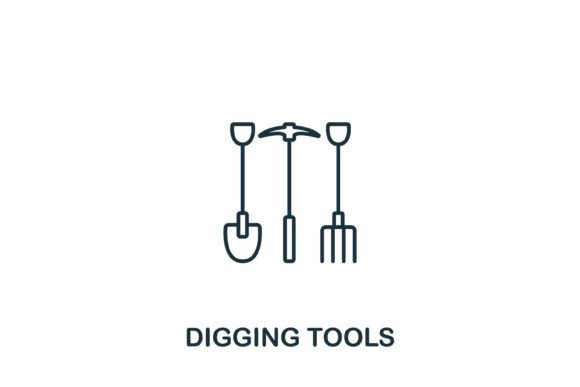 Digging Tools Icon: A Versatile Graphic for Branding and Marketing