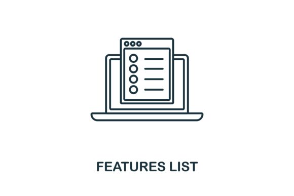 Features List Icon: A Versatile Graphic Design Asset for Crafters