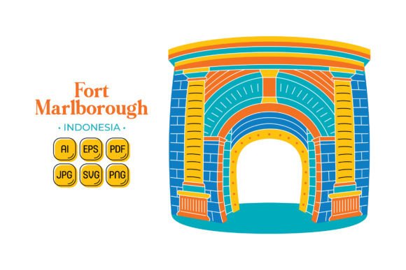 Fort Marlborough in Flat Design Style: A Versatile Graphic for Crafters