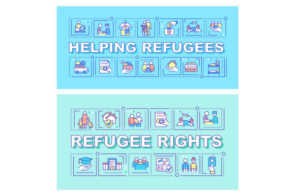 Helping Refugees Word Concepts Banners: A Designer’s Perspective