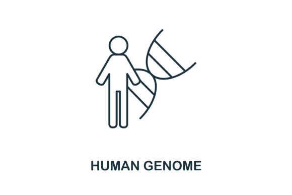 Human Genome Icon: A Modern Graphic Design Asset for Creative Projects