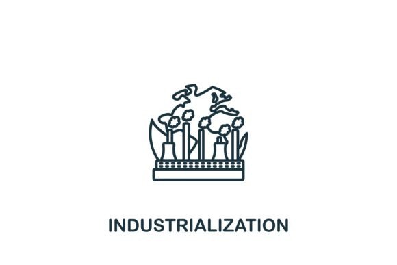 Industrialization Icon: A Practical Graphic Design Asset for Digital Sellers