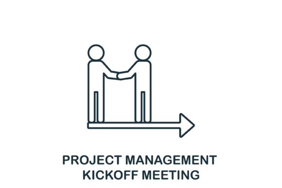 Kickoff Meeting Icon: A Versatile Graphic for Commercial Design Projects