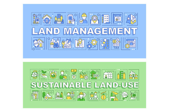 Land Management Word Concepts Banner Set Review
