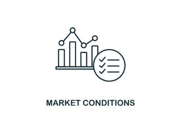Market Conditions Icon: A Graphic Design Asset for Polished Editorial Content