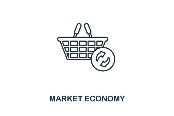 Market Economy Icon: A Modern Graphic Design Asset for Content Creators