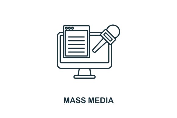 Mass Media Icon: A Versatile Graphic Design Asset for Creative Projects