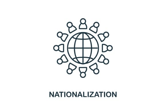 Nationalization Icon: A Graphic Design Asset with a Strong Visual Statement