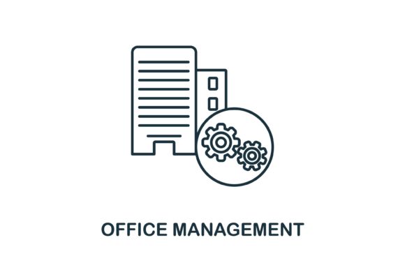 Office Management Icon: A Versatile Graphic Design Asset for Modern Branding