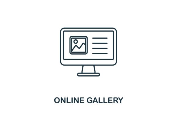 Online Gallery Icon: A Modern Graphic Design Asset for Content Creators