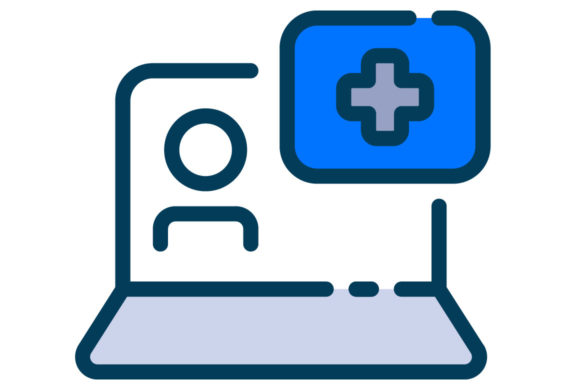 Online Medical Check Up Filled Line: A Polished Graphic Design Asset for Content Creators