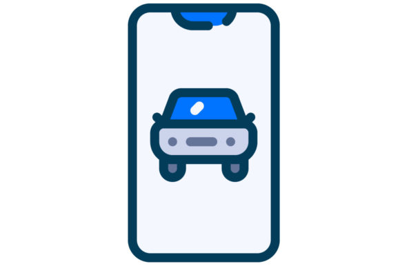 Online Transportation Filled Line Icon: A Graphic Design Asset for Local Branding