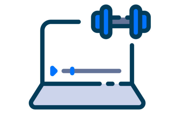 Online Workout Filled Line Icon – A Versatile Graphic Design Asset for Digital Sellers