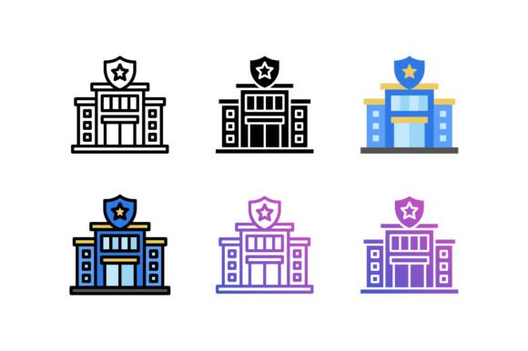 Police Station Icon: A Versatile Graphic for Branding and Visual Design