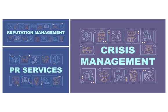 PR Services Word Concepts Banner Set for Graphic Templates