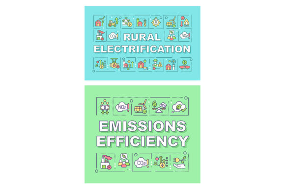 Rural Electrification Word Banner Set: A Graphic Template for Bold, Modern Crafts
