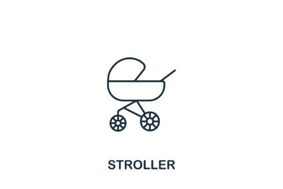 Stroller Icon: A Versatile Graphic Design Asset for Local Business Branding
