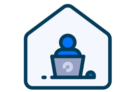 Work from Home Filled Line Icon: A Versatile Graphic Design Asset for Crafters